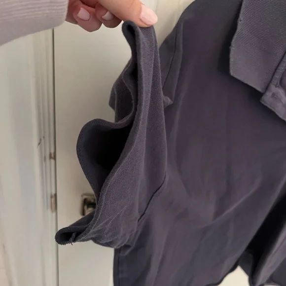 Aerie Offline Blue Cropped Collared Polo Tee Medium - Picture 5 of 7